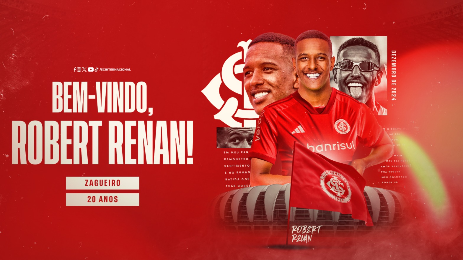 Leia mais sobre o artigo Robert Renan é anunciado no Inter; Detalhes